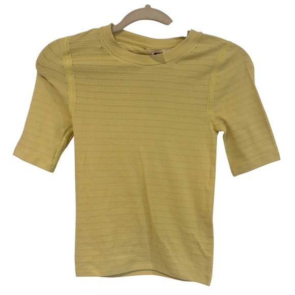 Calia Tops - Calia Womens Seamless Crop Tee Fresh Hay Yellow‎ WAX15125 XS New